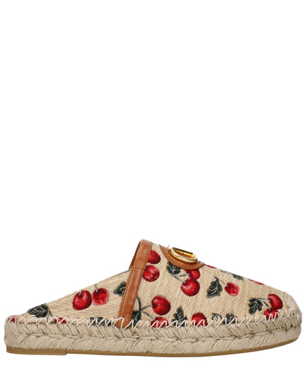 Valentino Garavani Beige Raffia Slippers