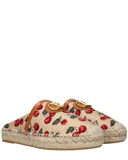 Valentino Garavani Beige Raffia Slippers