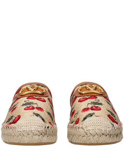 Valentino Garavani Beige Raffia Slippers