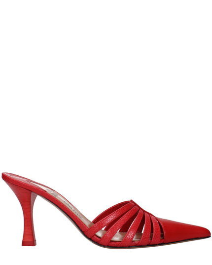Paris Texas Red Leather Stiletto Heel Sandals