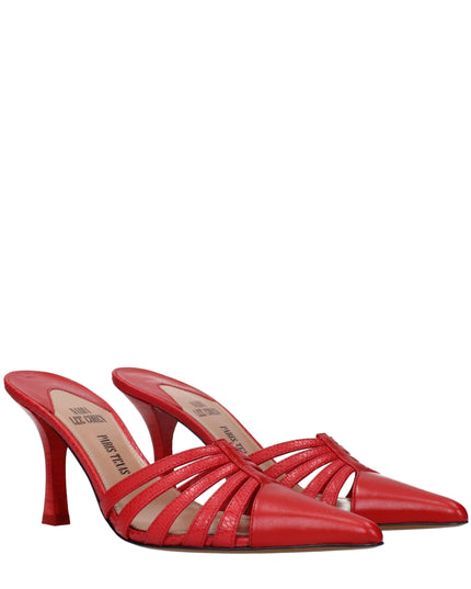 Paris Texas Red Leather Stiletto Heel Sandals