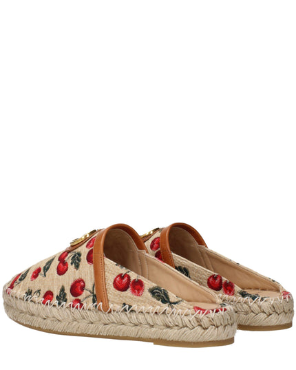 Valentino Garavani Beige Raffia Slippers