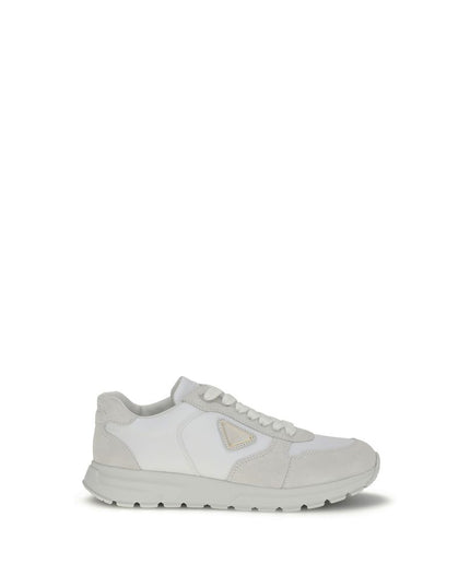 Prada White Recycled Polyamide Athletic Sneakers
