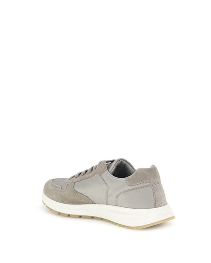 Prada Gray Recycled Polyamide Athletic Sneakers