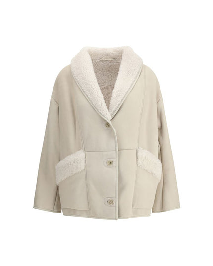 Salvatore Santoro Cream Leather Coat