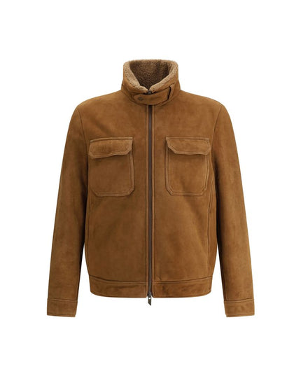 Salvatore Santoro Brown Leather Shell Jacket