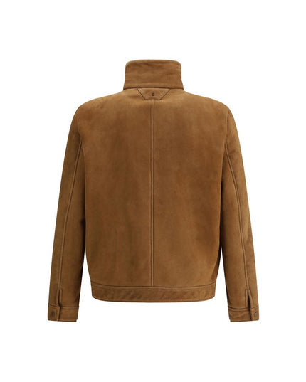 Salvatore Santoro Brown Leather Shell Jacket