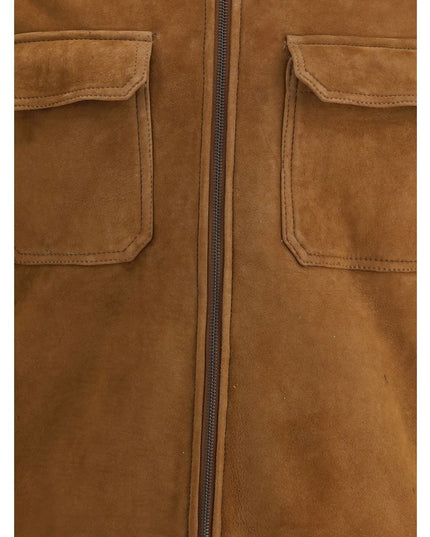 Salvatore Santoro Brown Leather Shell Jacket