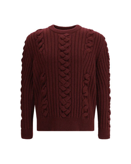 Alexander McQueen Bordeaux Fur Cashmere Sweater