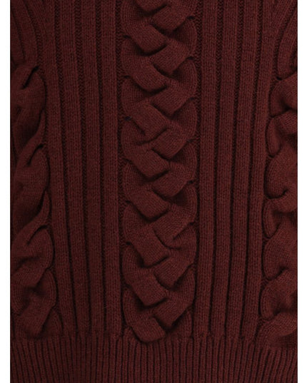 Alexander McQueen Bordeaux Fur Cashmere Sweater