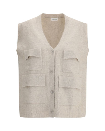 P.A.R.O.S.H. Cream Raccoon Fur Sleveless Jacket