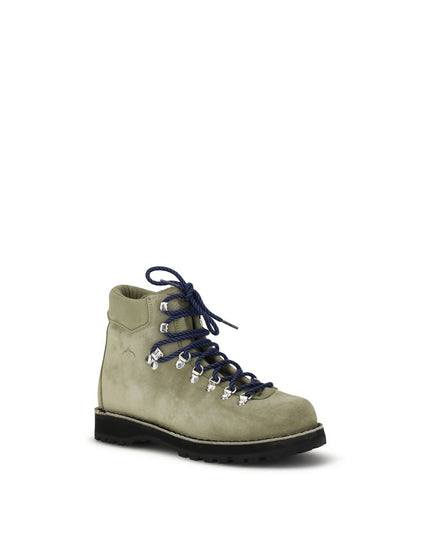 Diemme Green Leather Lace-Up Boots