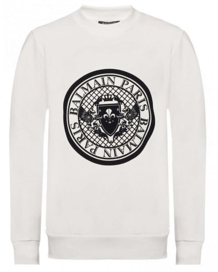 Balmain White Cotton Sweatshirt