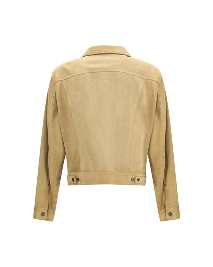 Dsquared² Beige Leather Denim Jacket