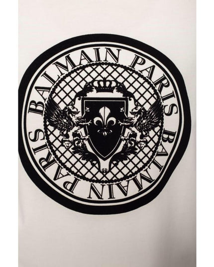 Balmain White Cotton Sweatshirt