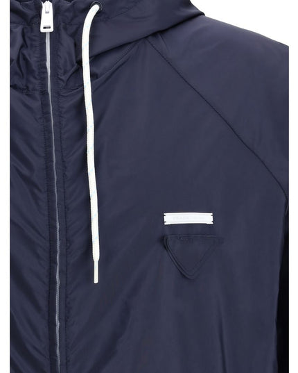 Prada Blue Recycled Polyamide Shell Jacket