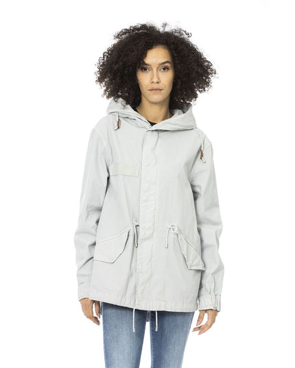 Mr&Mrs Italy Silver Cotton Women Parka Jacket