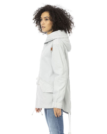 Mr&Mrs Italy Silver Cotton Women Parka Jacket