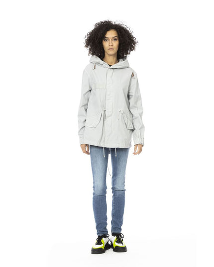 Mr&Mrs Italy Silver Cotton Women Parka Jacket