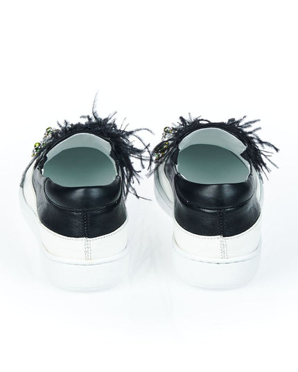 Mr&Mrs Italy Black Leather Women Slip-On Shoe