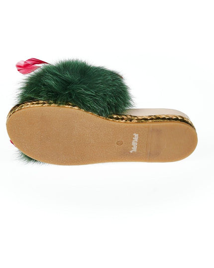 Mr&Mrs Italy Green Lamb Leather Women Sandal