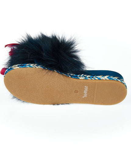 Mr&Mrs Italy Blue Lamb Leather Women Sandal