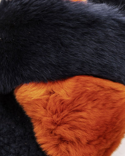 Mr&Mrs Italy Blue Rabbit Fur Women Sandal