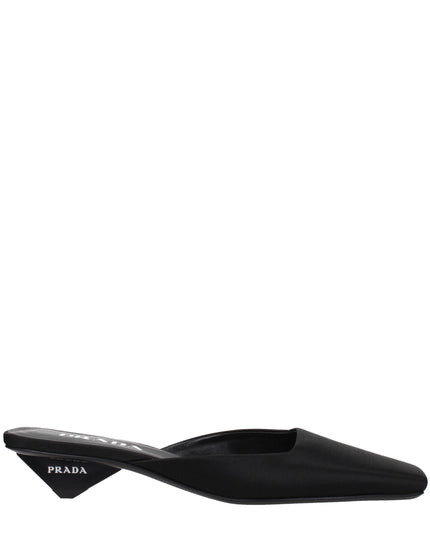 Prada Black Satin Flat Sandals