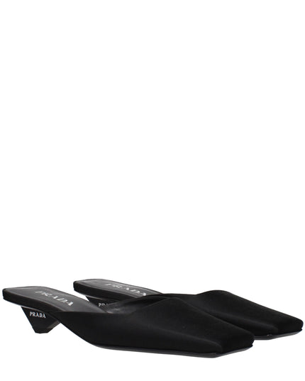 Prada Black Satin Flat Sandals
