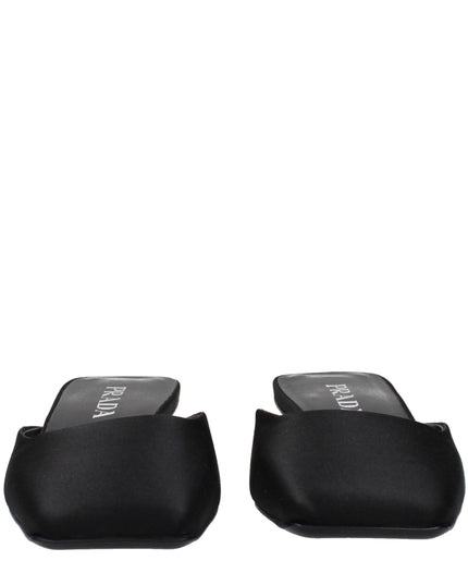 Prada Black Satin Flat Sandals