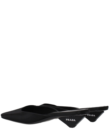 Prada Black Satin Flat Sandals