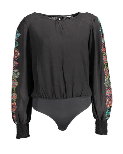 Desigual Black Elastane Bodysuit
