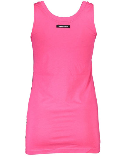 Cavalli Class Pink Cotton Tank Top