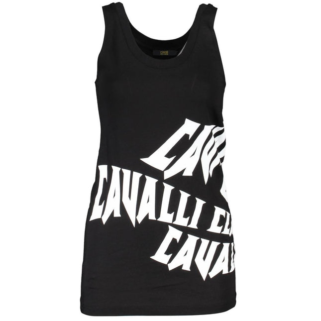 Cavalli Class Black Cotton Tank Top