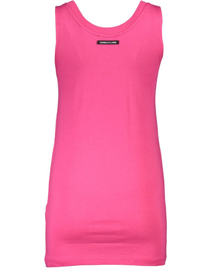 Cavalli Class Pink Cotton Tank Top