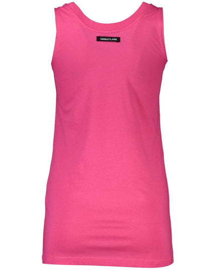 Cavalli Class Pink Cotton Tank Top