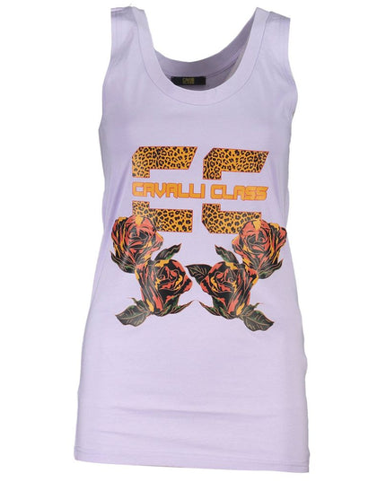 Cavalli Class Purple Cotton Tank Top