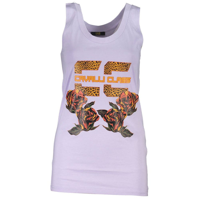 Cavalli Class Purple Cotton Tank Top