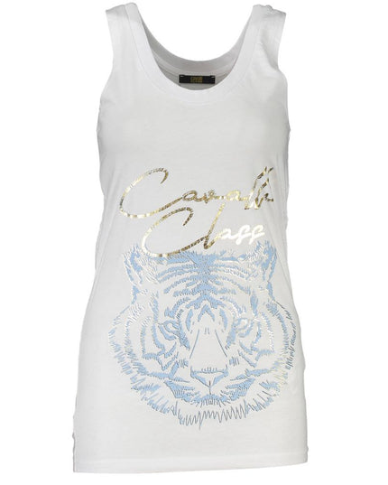 Cavalli Class White Cotton Tank Top