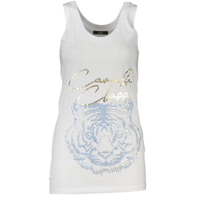 Cavalli Class White Cotton Tank Top