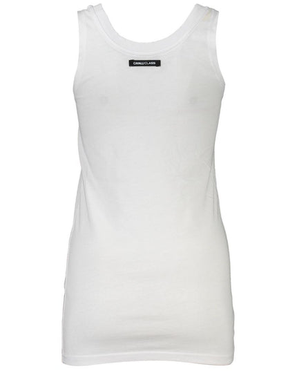Cavalli Class White Cotton Tank Top