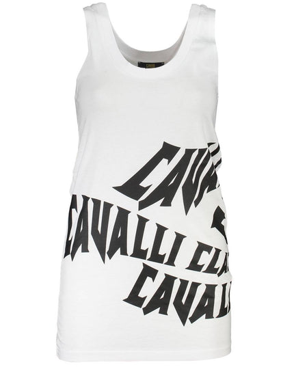 Cavalli Class White Cotton Tank Top