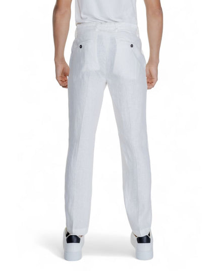 Borghese White Linen Casual Pants