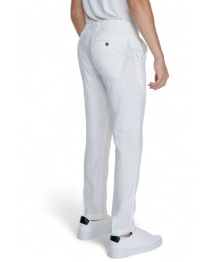 Borghese White Linen Casual Pants
