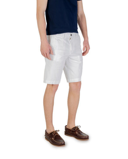 Borghese White Cotton Bermuda Shorts
