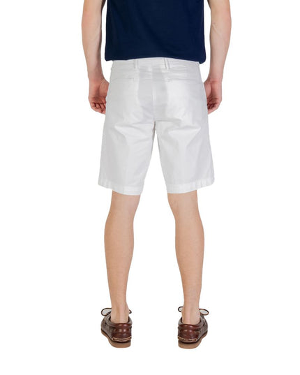 Borghese White Cotton Bermuda Shorts