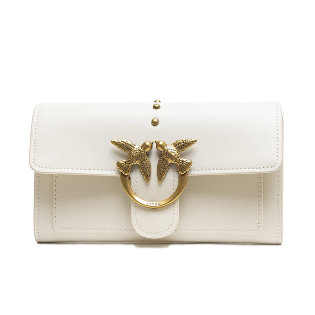PINKO White Leather One Simply Love Mini Bag