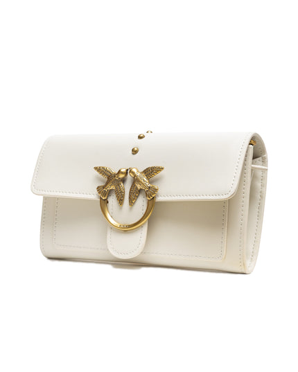 PINKO White Leather One Simply Love Mini Bag