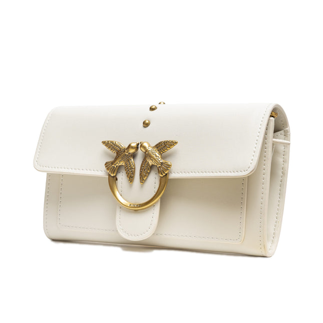 PINKO White Leather One Simply Love Mini Bag