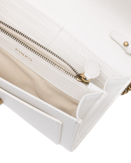 PINKO White Leather One Simply Love Mini Bag